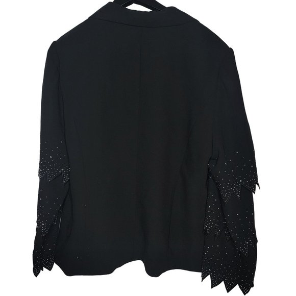 Promise New York vintage black witchy sparkle rhinestone rocker blazer jacket 20 - Picture 14 of 14
